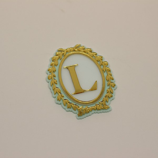 Brasão com Inicial - Confeitaria - 8cm - 1 unidade