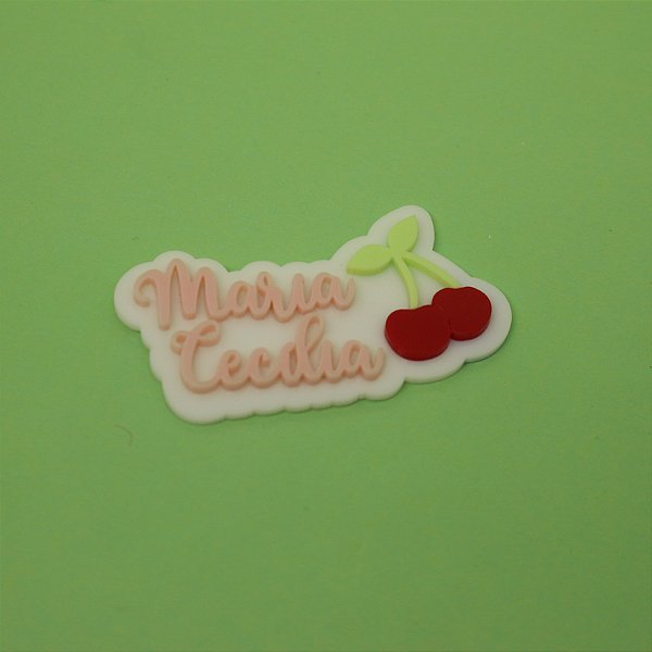Aplique Nome com Cereja - Cerejinha - 6cm - 1 unidade