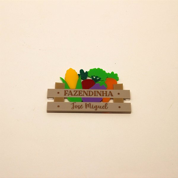 Aplique Cesta de Legumes - Fazendinha - 8cm - 1 unidade