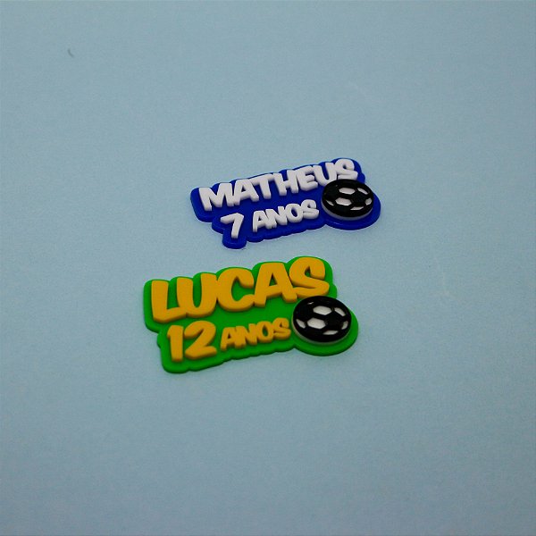 Aplique Nome e idade com Bola - Futebol - 7cm - 1 unidade