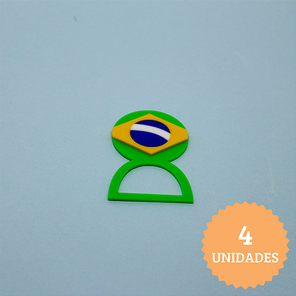 Kit Porta Guardanapo Brasil - Futebol - 4 unidades