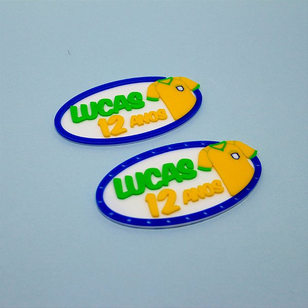 Aplique Kitkat Nome com Idade e Camisa - Futebol - 12cm - 1 unidade