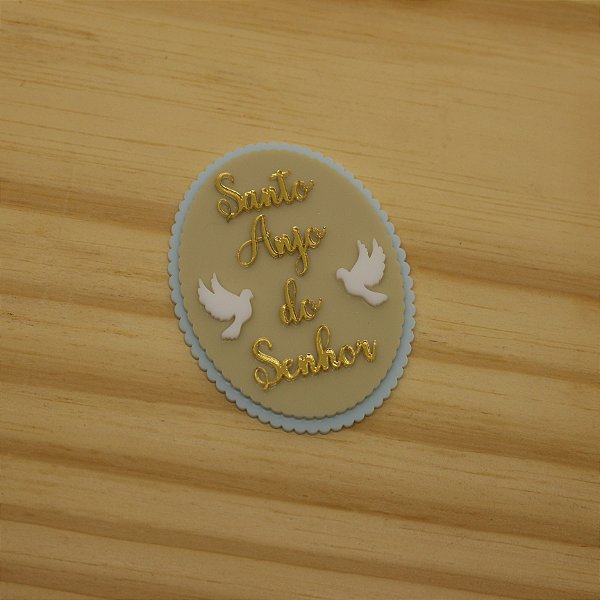 Aplique Santo Anjo - Batizado - 7cm -1 unidade