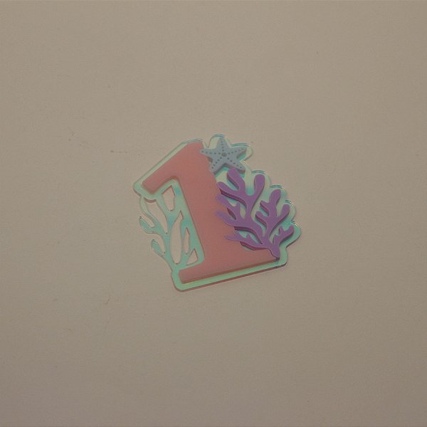 Aplique Idade com Algas - Fundo do Mar - 7cm - 1 unidade