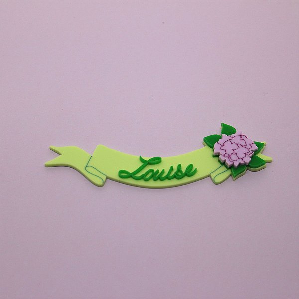 Aplique Faixa com Flor e Nome - Jardim - 10cm - 1 unidade