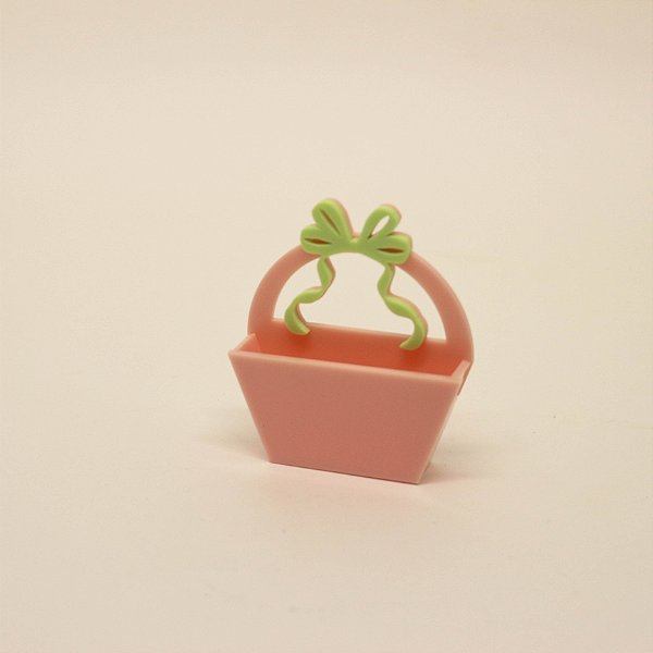 Aplique Cestinha com Laço - Jardim - 6,5cm - 1 unidade
