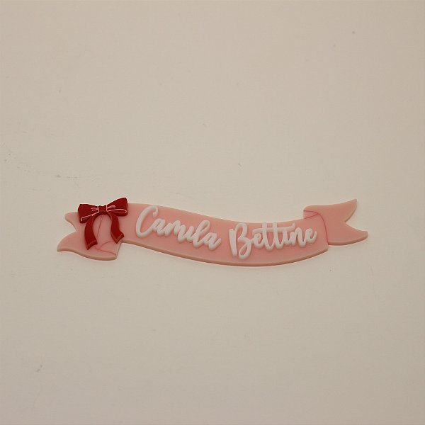 Aplique Faixa com nome e Laço - Laços - 5cm - 1 unidade