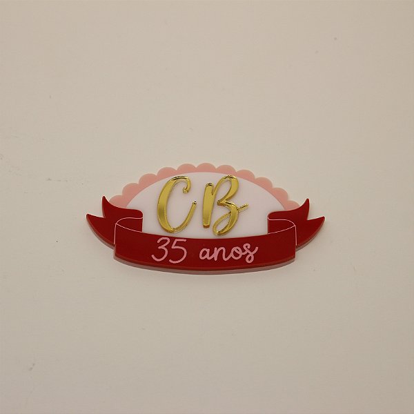 Aplique inicial com Idade - Laços - 10cm - 1 unidade