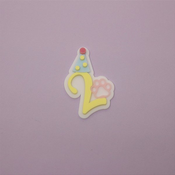 Aplique Idade com Chapéu - Cachorro - 6cm - 1 unidade