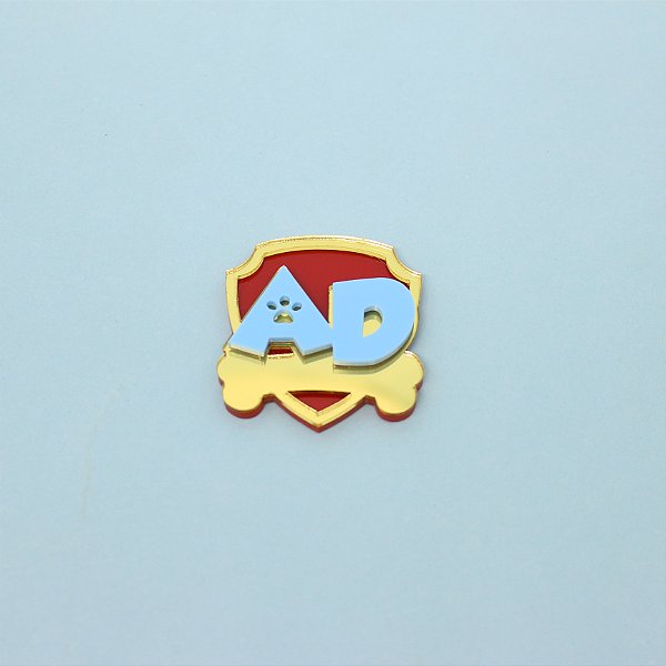 Aplique inicial Brasão - Patrulha Canina - 5cm - 1 unidade