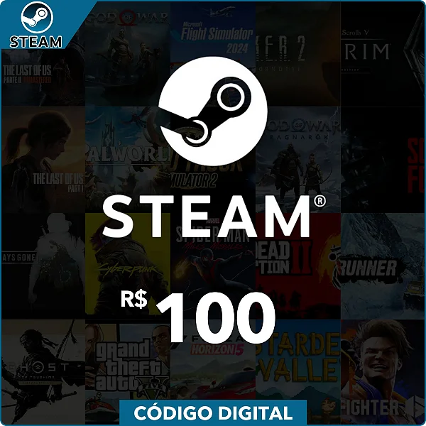 Gift Card Steam R$100 Reais - Código Digital