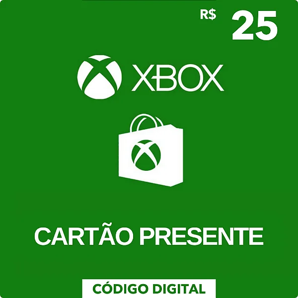 Cartão Presente Xbox R$25 - Código Digital
