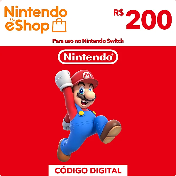 Gift Card Nintendo Eshop R$200 Reais - Código Digital