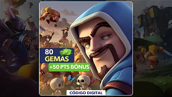 Clash Of Clans - 80 Gemas + 50 PTS Bônus - Código Digital