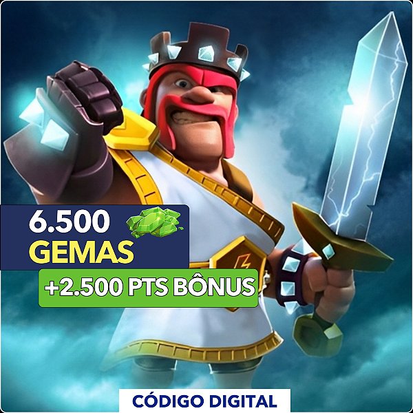 Clash Of Clans - 6.500 Gemas + 2.500 PTS Bônus - Código Digital