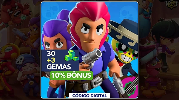 Brawl Stars - 30 Gemas + 10% Bônus - Código Digital