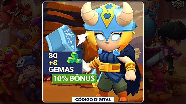 Brawl Stars - 80 Gemas + 10% Bônus - Código Digital
