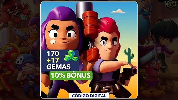Brawl Stars - 170 Gemas + 10% Bônus - Código Digital