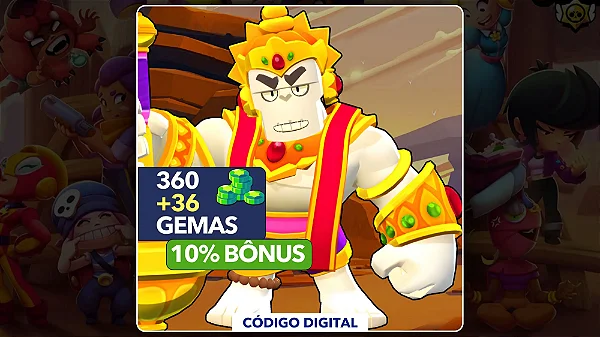 Brawl Stars - 360 Gemas + 10% Bônus - Código Digital