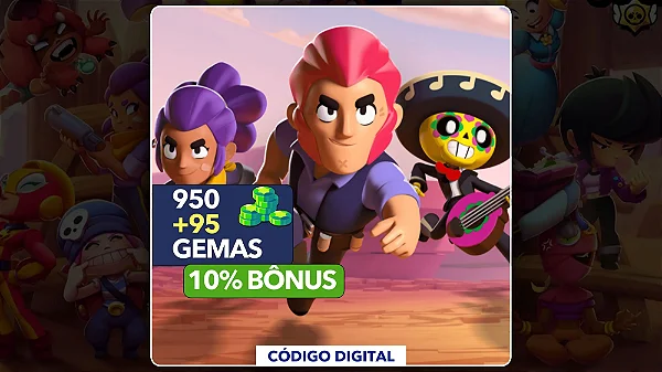 Brawl Stars - 950 Gemas + 10% Bônus - Código Digital