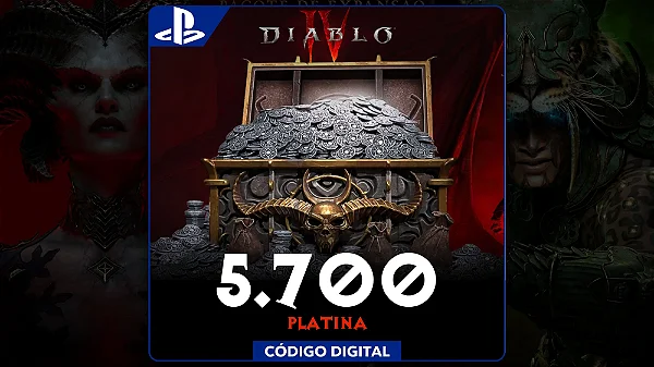 Diablo IV - 5.700 Platina PS4 e PS5 - Código Digital