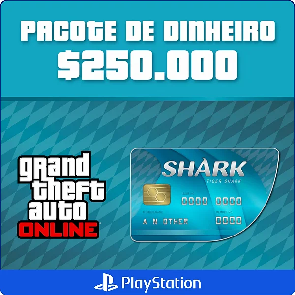 GTA Online - 250.000 Cash Cards PS4 e PS5 - Código Digital
