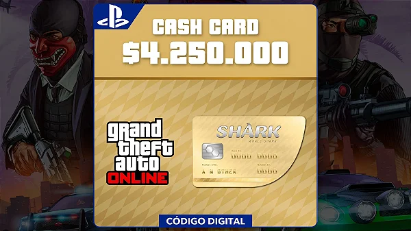 GTA Online - 4.250.000 Cash Cards PS4 e PS5 - Código Digital
