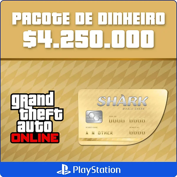 GTA Online - 4.250.000 Cash Cards PS4 e PS5 - Código Digital