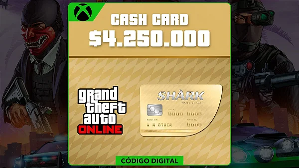 GTA Online - 4.250.000 Cash Cards Xbox One e Series - Código Digital