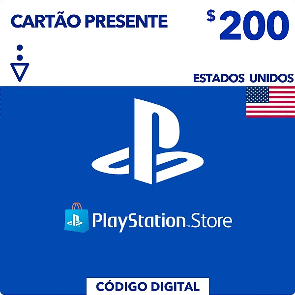 Gift Card Playstation Store $200 Dólares EUA - Código Digital