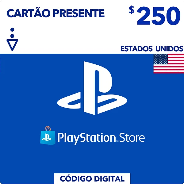 Gift Card Playstation Store $250 Dólares EUA - Código Digital