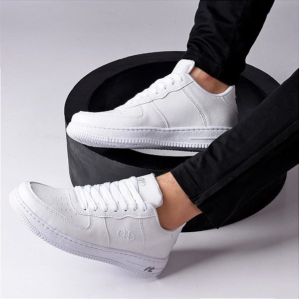 Tênis Estilo Retrô Sneaker Runway Sportwear Masculino - Branco