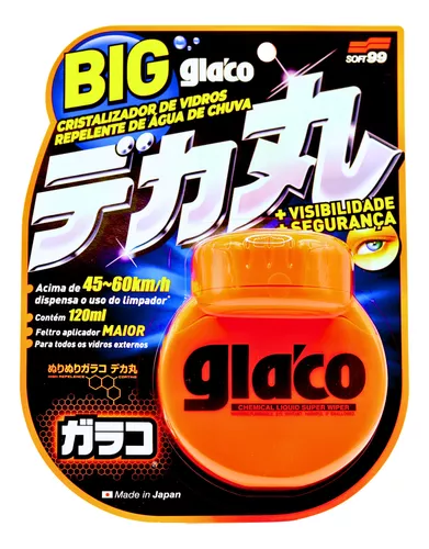 Glaco Big 120ml - Cristalizador Vidros Repele Água - Soft99
