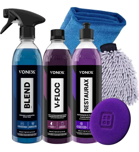 Kit Shampoo V-Floc, Restaurax, Blend Spray, Luva de Microfibra e Aplicador