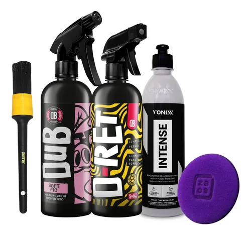 Kit Limpador de Borracha, Limpador Multifunção e Revitalizador de Plásticos 500ml