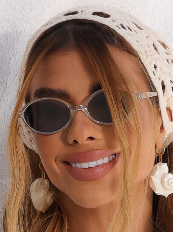 Óculos de Sol Helena - Preto Transparente - Acetato