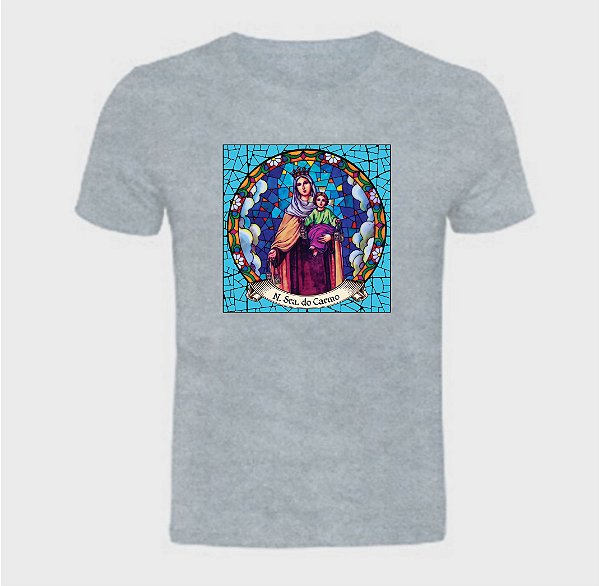 Blusa básica unissex Nossa Senhora do Carmo em algodão