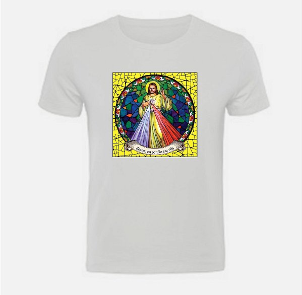 Blusa básica unissex Jesus Misericordioso  em algodão