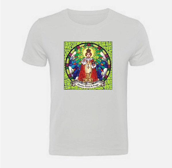 Blusa básica unissex Menino Jesus de Praga  em algodão