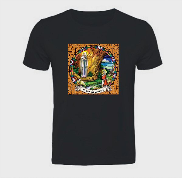 Blusa básica unissex Nossa Senhora de Lourdes  em algodão