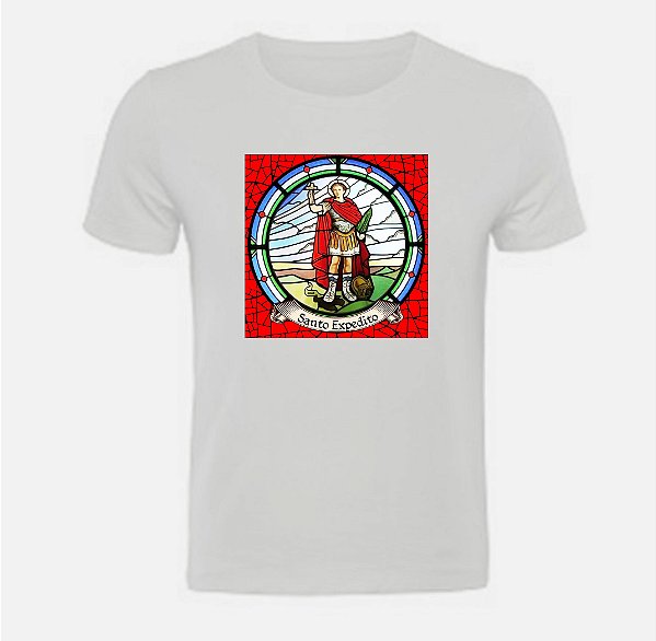 Blusa básica unissex Santo Expedito em algodão