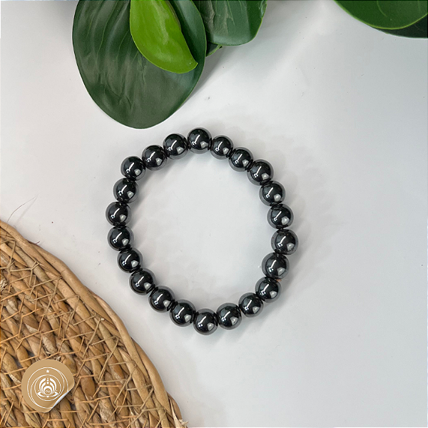 Pulseira de Hematita 8mm – Proteção, Aterramento e Energia