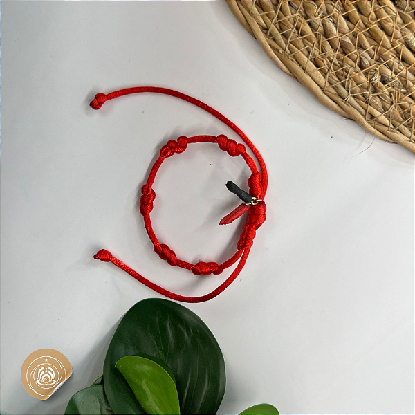 Pulseira Kabbalah 7 Nós com Figas de Arruda e Guiné – Proteção e Força Espiritual