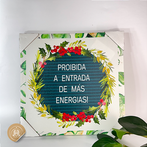 Quadro vibracional 30x30 em lona: proteção contra más energias com estilo e intenção
