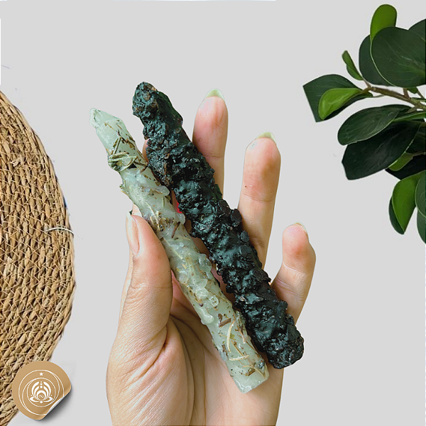 Kit de Velas – Vela de Intenção com Ervas e Vela de Prosperidade com Sal Grosso e Café na Sintonia dos Pretos Velhos