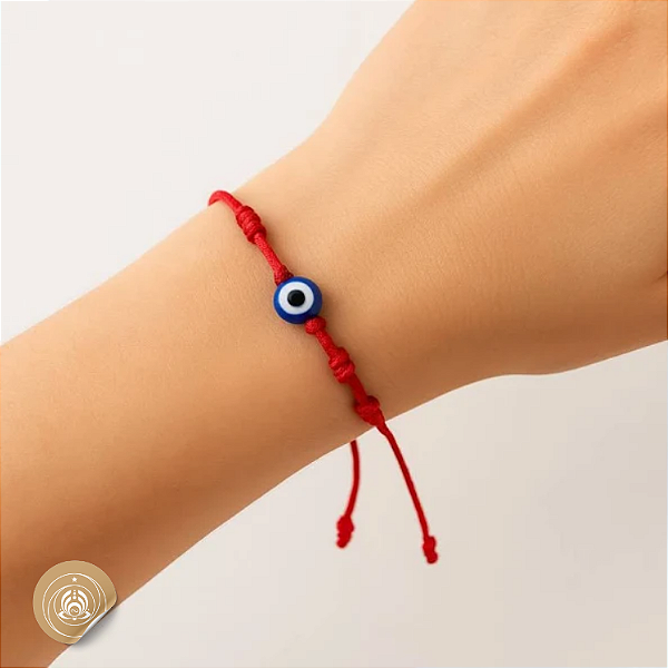 Pulseira Kabbalah 7 Nós com Olho Grego ✨🔵