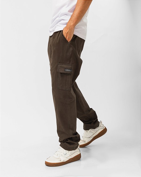 Calca Cargo Fire Reta Marrom