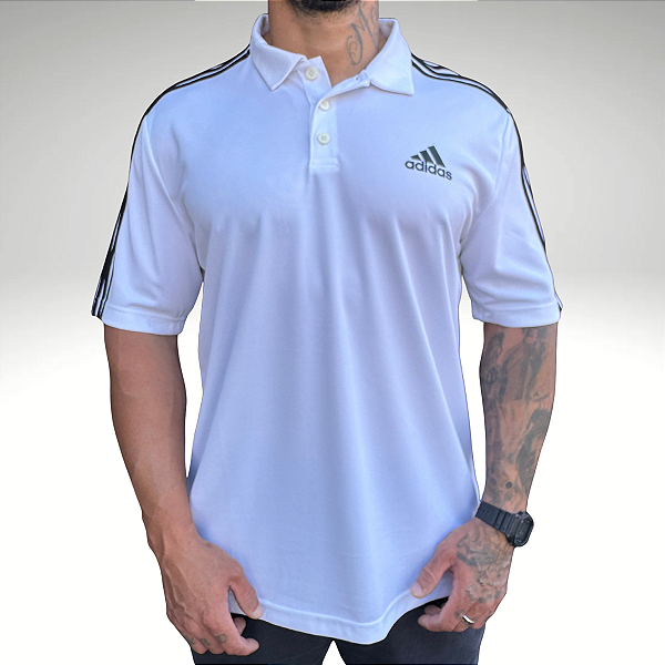 Polo DryFit Adidas GM2138 Branco Produto ORIGINAL
