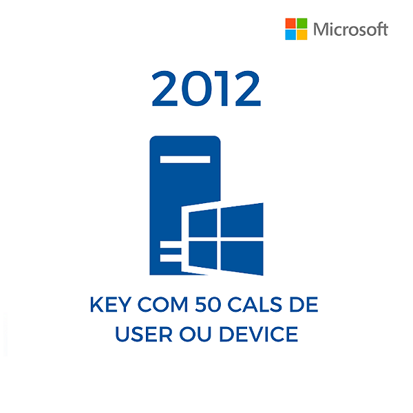 Pacote de 50 Cals RDS Dispositivo/Usuário - Windows Server 2012 - Licença Vitalícia - 32/64 Bits + Nota Fiscal