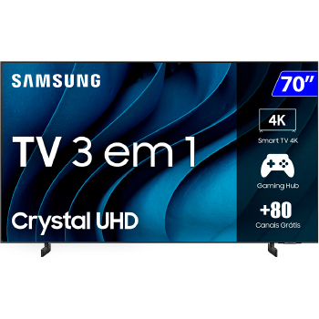 Tv 70p Samsung Crystal Smart 4k Comando Voz - Un70cu8000gxzd